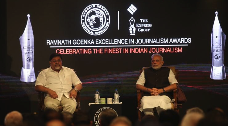 modi handing out the ramnath goenka awards is an ironic moment for indian journalism