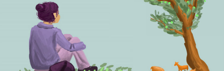 comic  following indian gooseberries with a forest ecologist