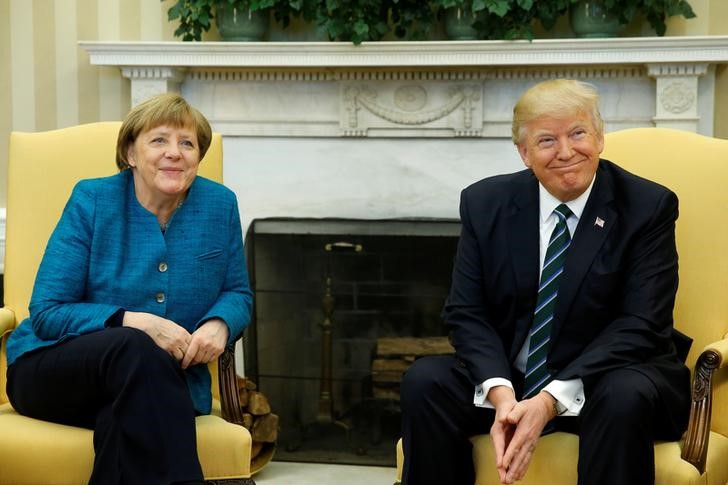 the awkwardness was palpable in merkel and trump s first meeting