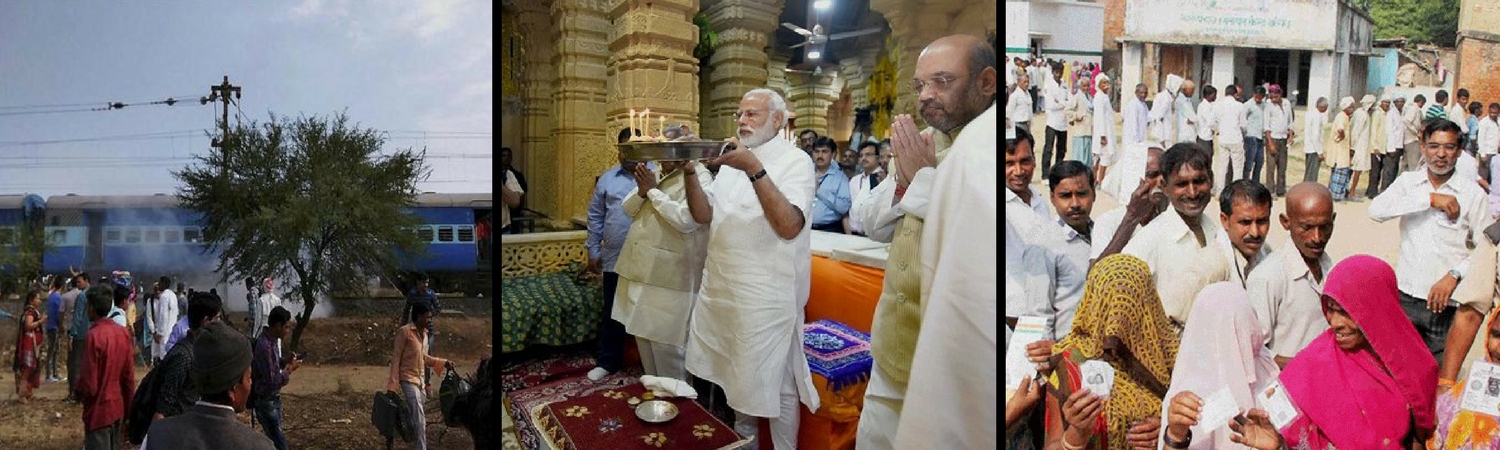 a blast here  a temple visit there  elections and the making of a media stunt
