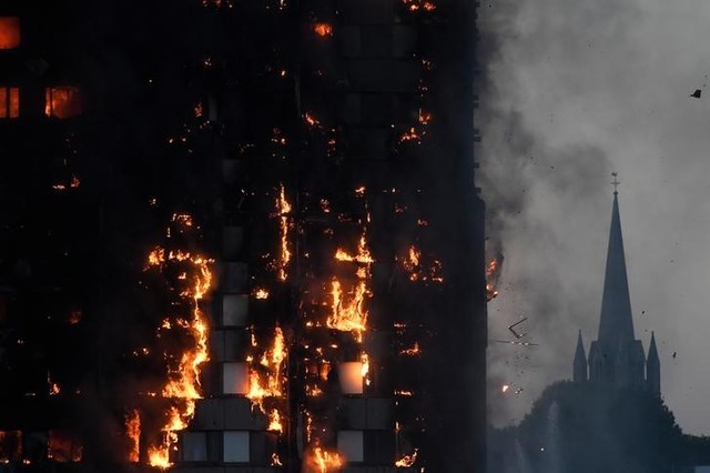 huge fire engulfs 27 storey london building  30 injured