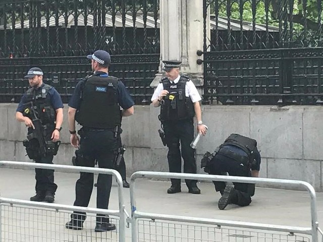 police use stun gun on man wielding knife outside british parliament