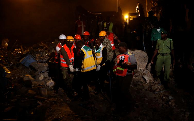 two children rescued from rubble of collapsed building in kenya