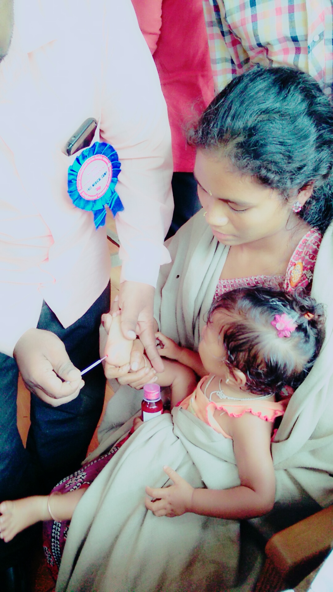 Pangi Deevena, an eight-month old infant, was infected with malaria. Credit: Pavan Korada