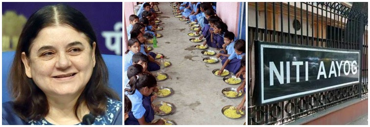 maneka gandhi clashes with niti aayog on replacing food with cash transfers