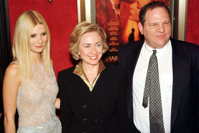 Harvey Weinstein with Gwyneth Paltrow and Hillary Clinton. Credit: Reuters/Peter Morgan 