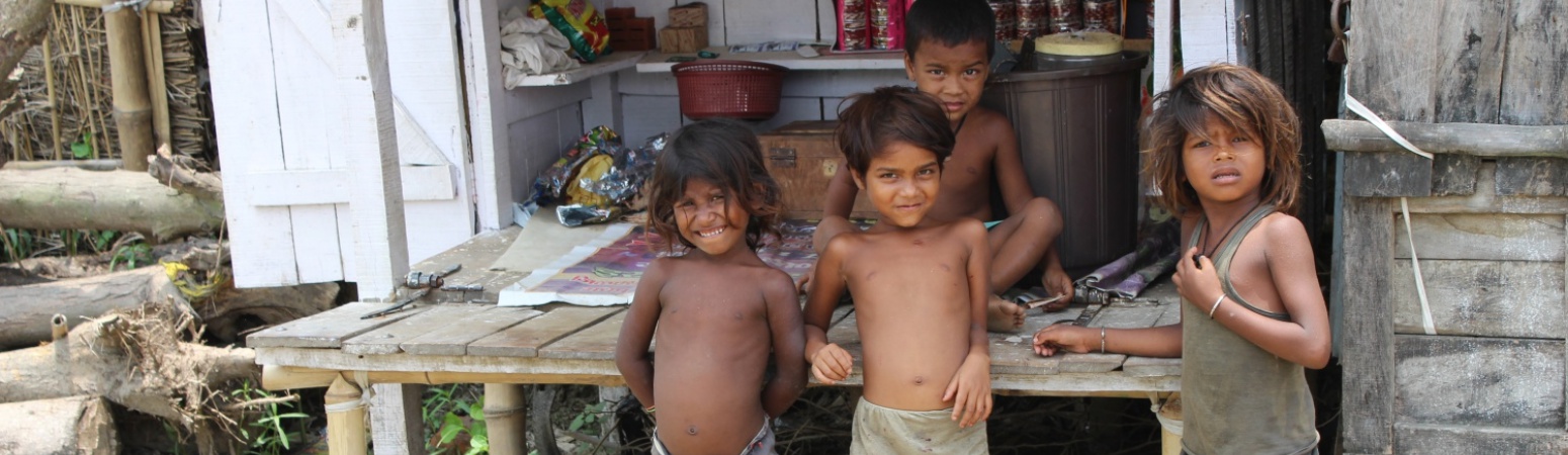 Children in Tuniahi Dakhinwari village of Madhepura. Poor nutrition leaves the children vulnerable to disease, susceptible to infections and diseases such as tuberculosis and cholera. Deprived of adequate nutrition in their formative early years, these children remain mentally and physically stunted for life.