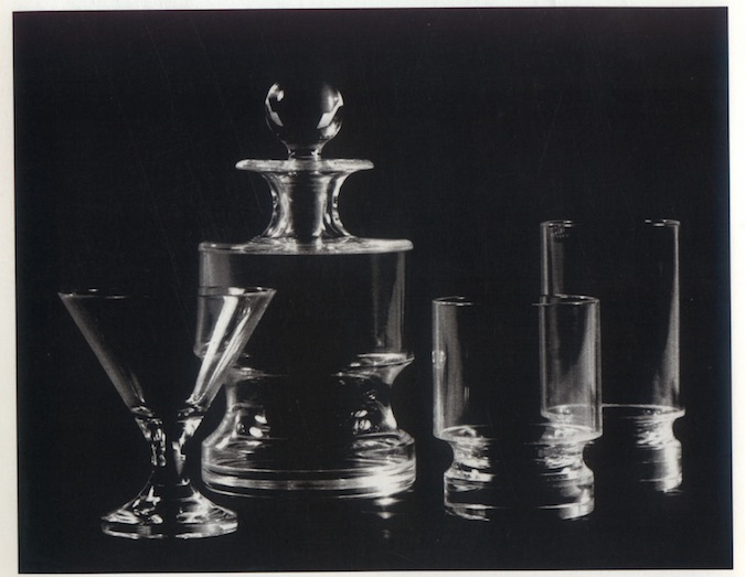 Liquor glasses and decanter for Alembic Glass, Baroda, 1970. Credit: Dashrath Patel Archive, Ahmedabad