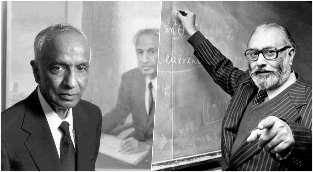 Subrahmanyan Chandrasekhar (left) and Abdus Salam. Source: YouTube