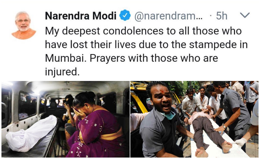 mumbai stampede  modi deletes condolence tweet  government under fire for ignoring warnings