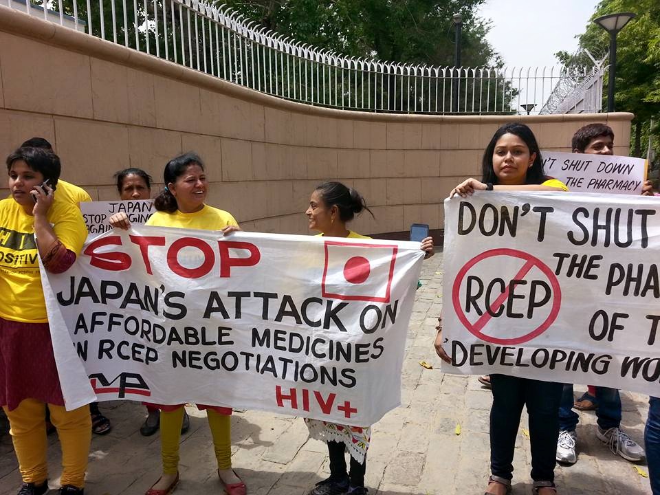 Civil society organisations have gathered at every round of the RCEP negotiations with protests. Credit: Bilaterals.org