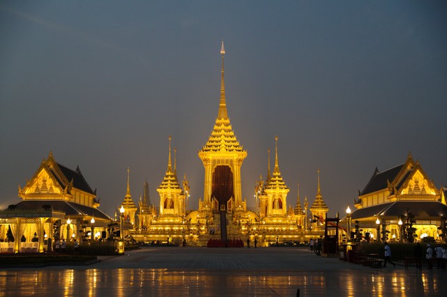 The Royal Crematorium site is seen before the funeral procession for Thailand's late King Bhumibol Adulyadej near the Grand Palace in Bangkok , Thailand, October 26, 2017. Credit: Reuters