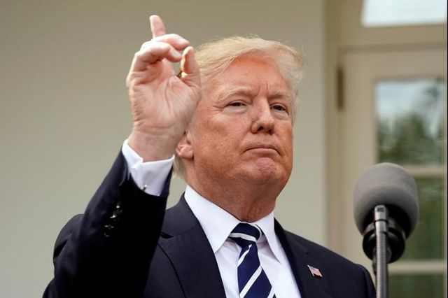 U.S. President Donald Trump in the Rose Garden of the White House in Washington, U.S., October 16, 2017. Credit: Reuters