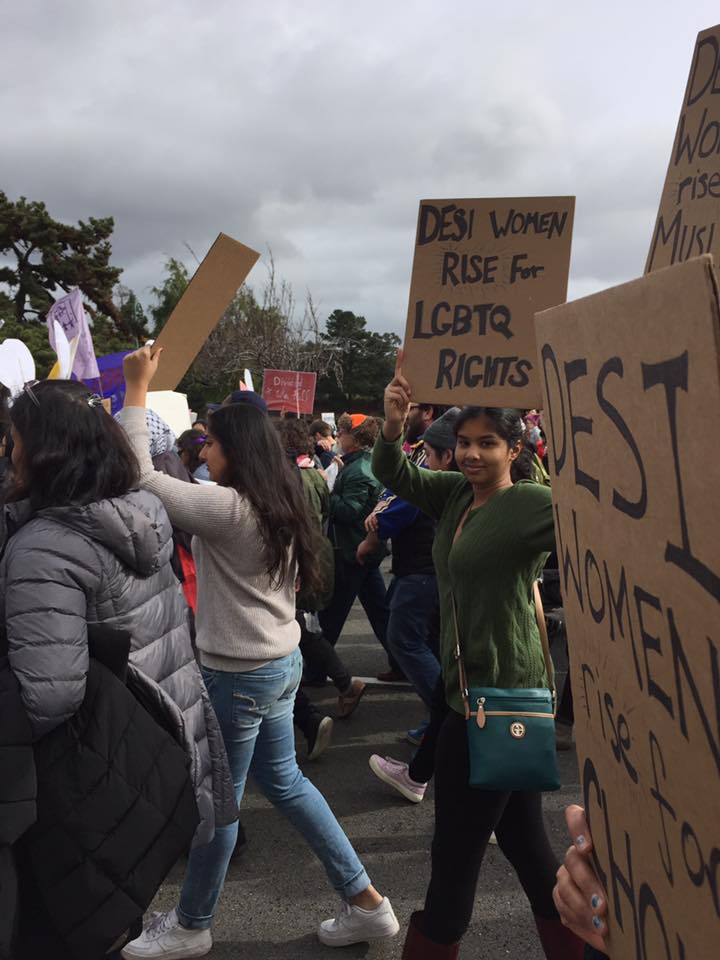 South Asians at the Oakland Women's March. Credit: Facebook/BerkeleySouthAsian