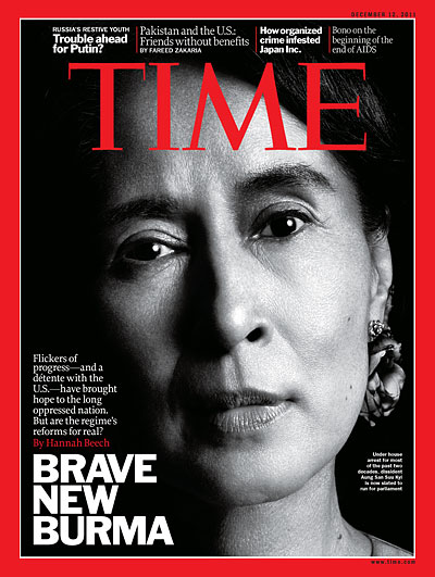 Aung San Suu Kyi on the cover of TIME magazine in 2011. Credit: Platon for Time