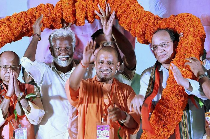 Adityanath in Kannur. Credit: PTI