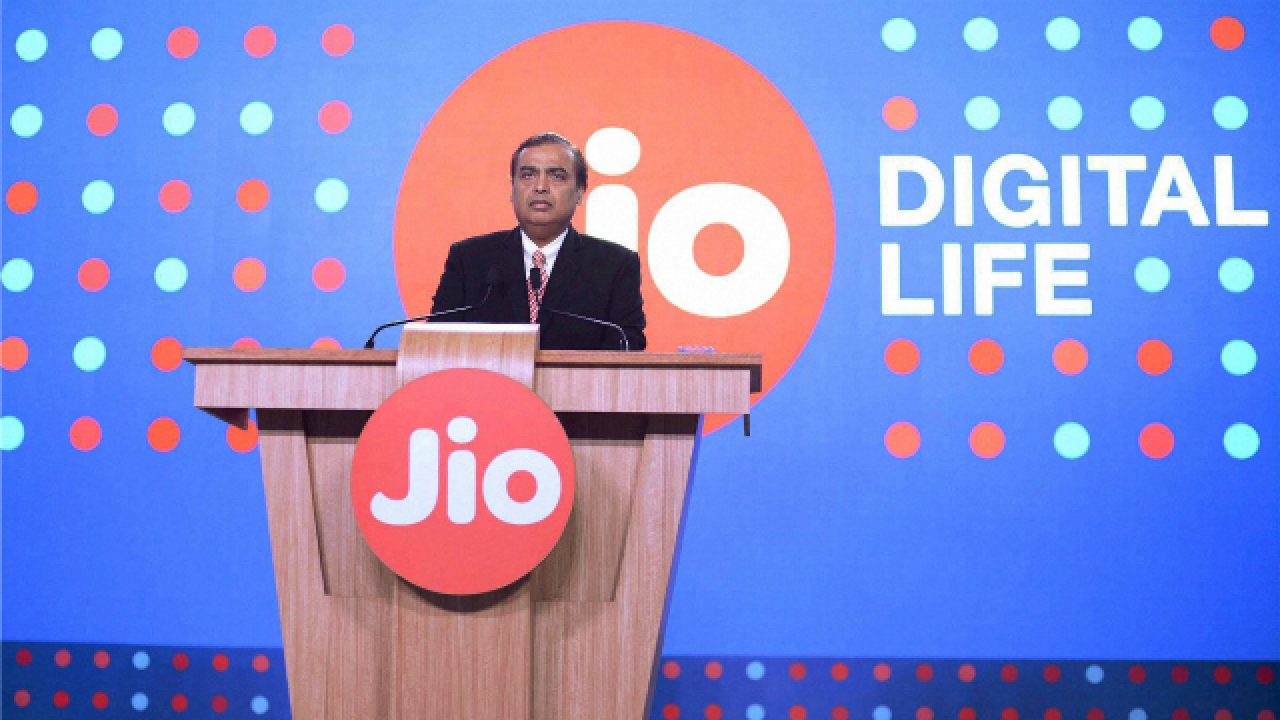 Mukesh Ambani at a Reliance Jio event. Credit: PTI/Files