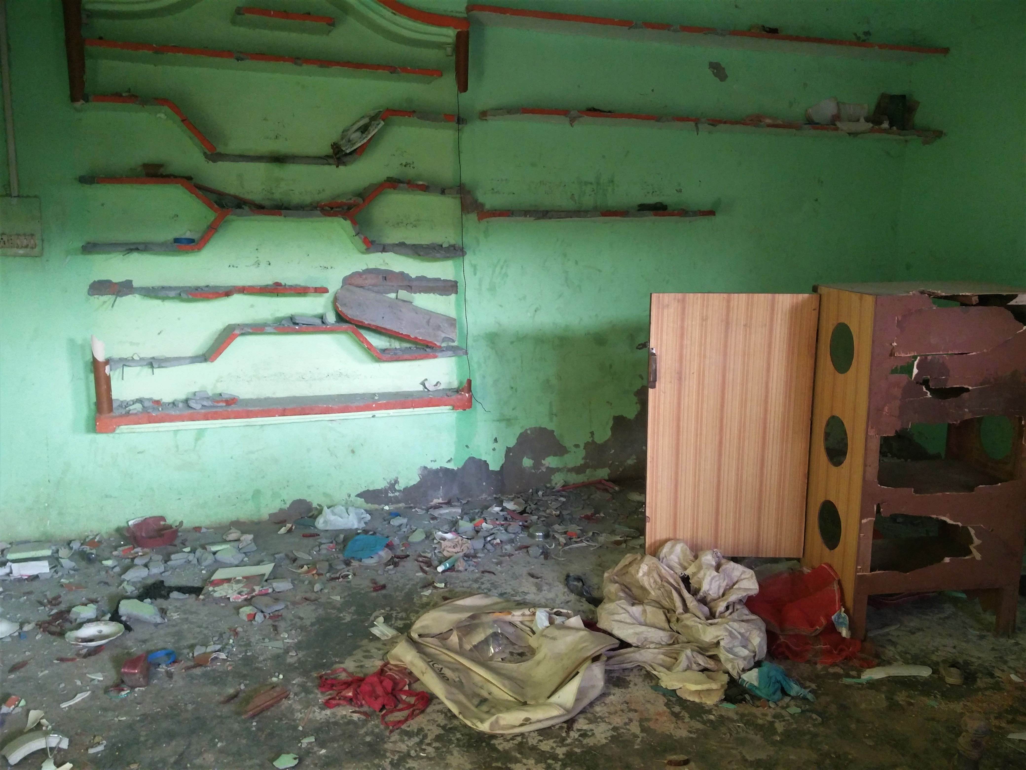 Sabir's vandalised house. Credit: Neha Dixit
