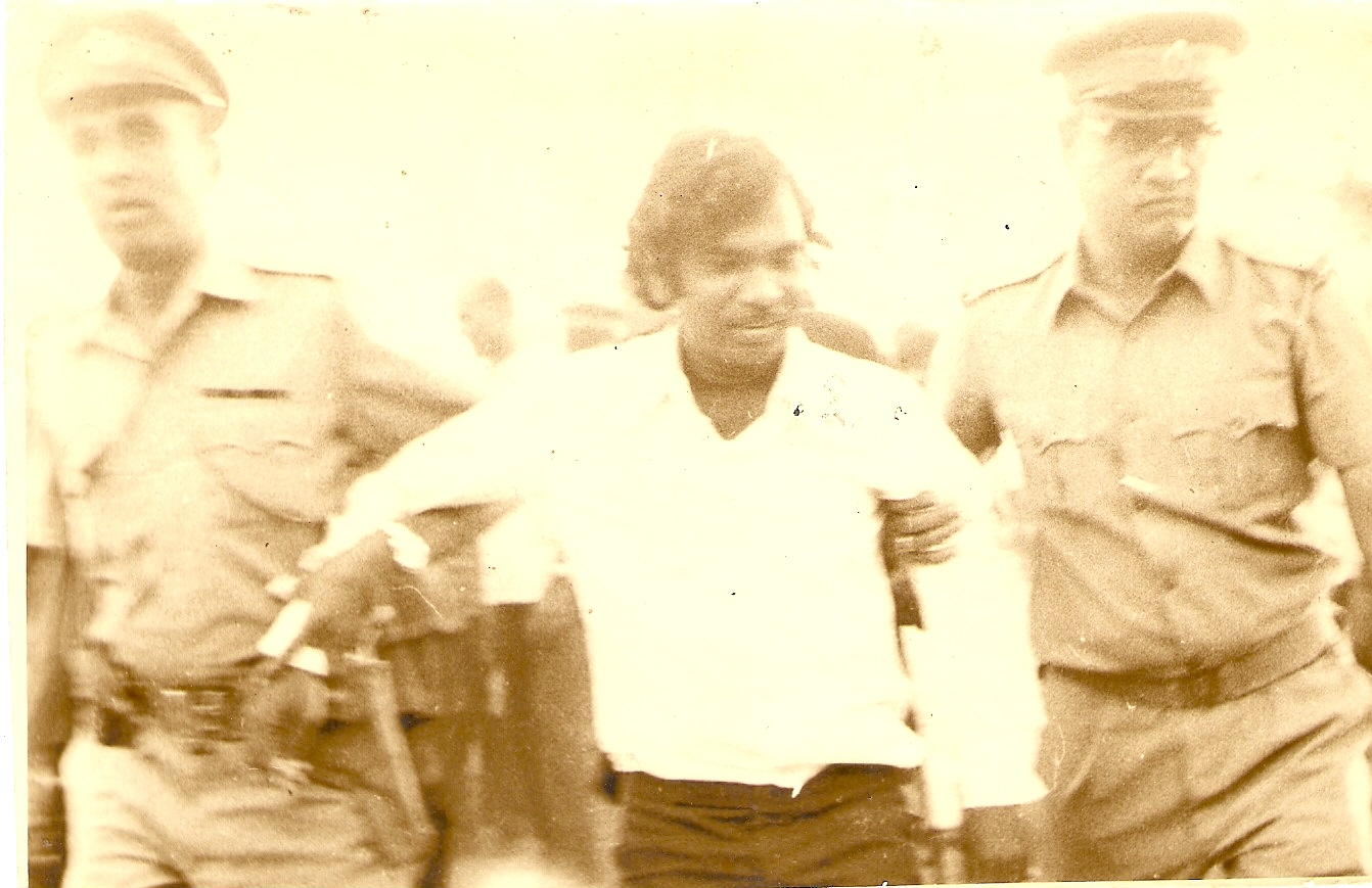 J.V. Pawar being arrested. Courtesy: J.V. Pawar