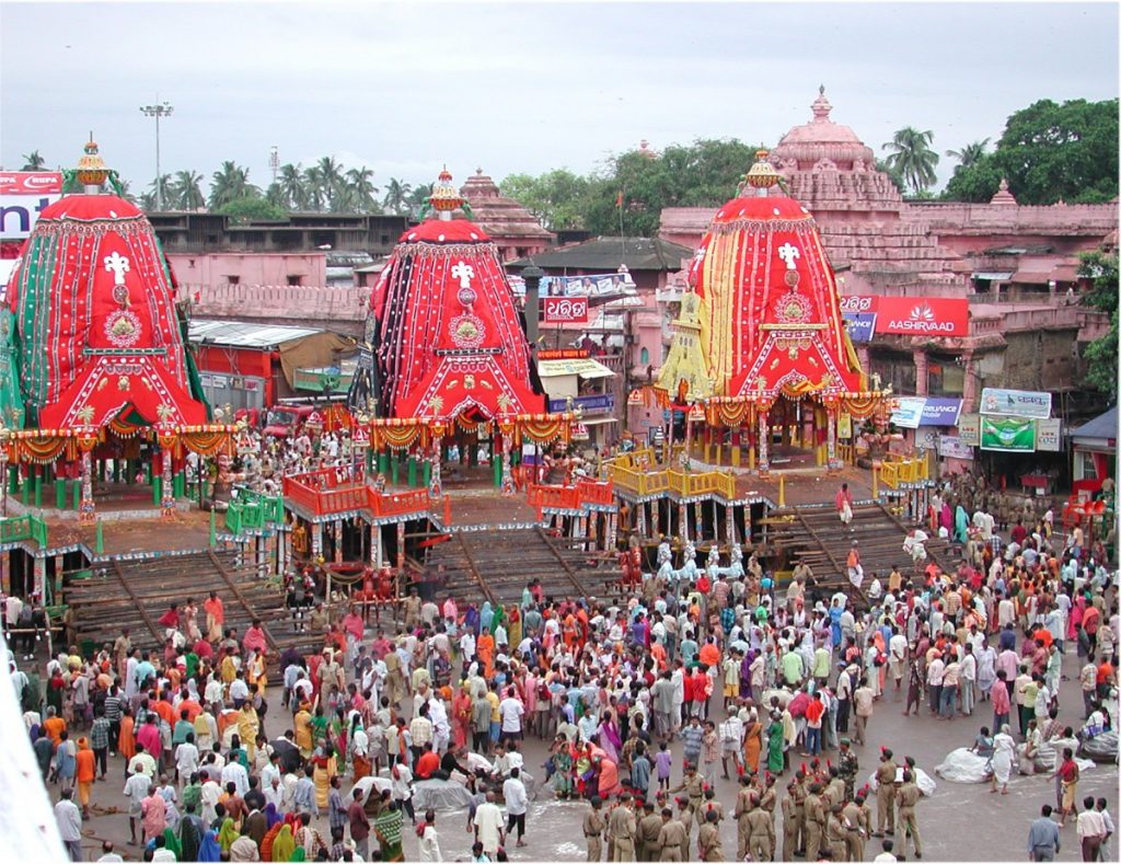 The 'rath yatra' is an annual ritual held at the Jagannath Temple in Puri. Credit: Wikimedia Commons