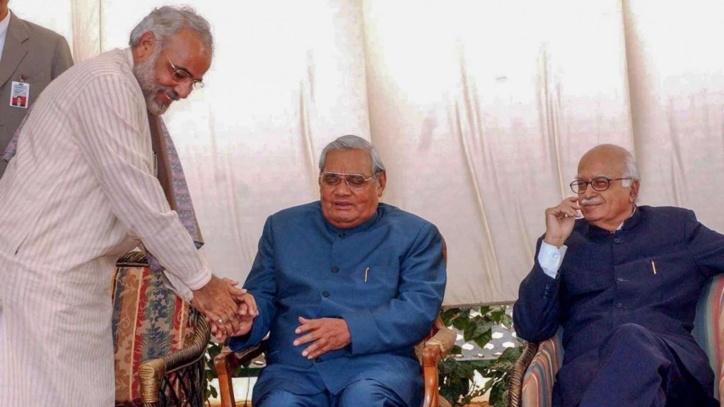 Narendra Modi, A.B. Vajpayee and L.K. Advani. Credit: PTI/Files