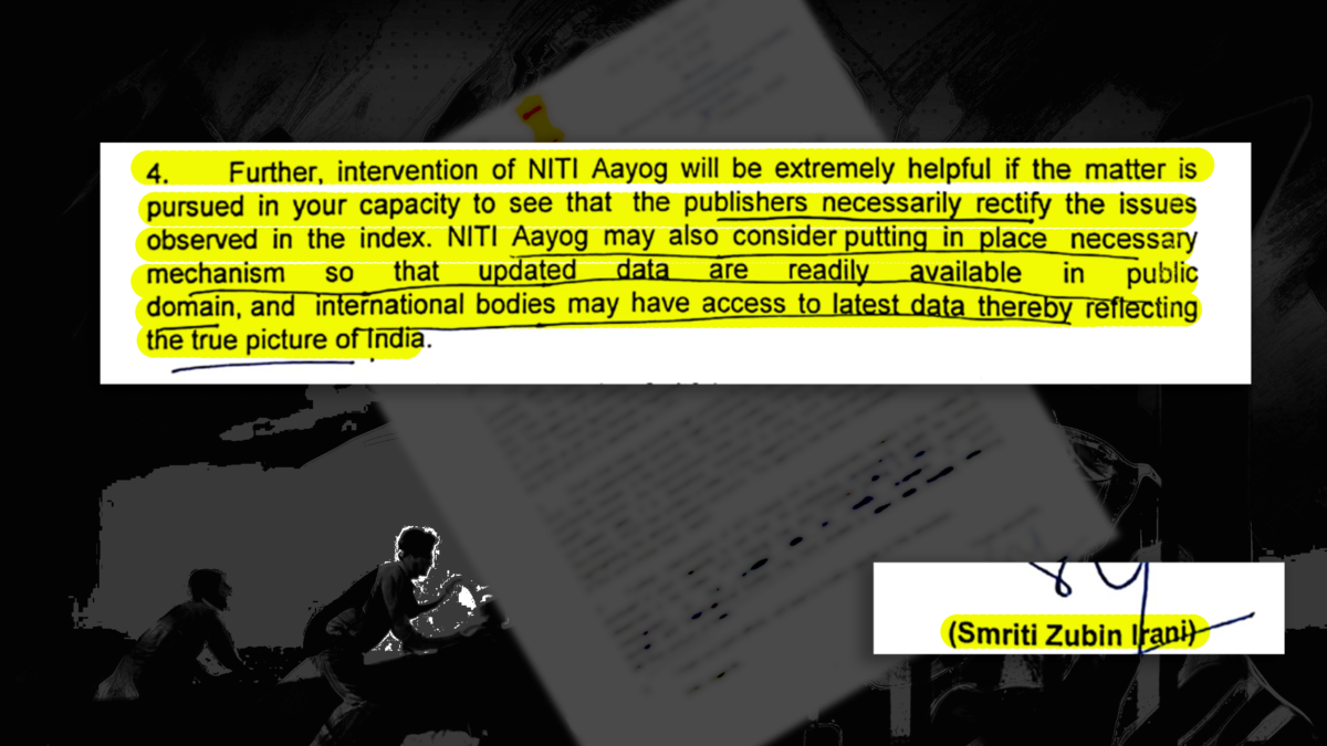 Then union minister Smriti Irani wrote to NITI Aayog in February 2020, asking the think tank to “rectify” “issues” in the index.