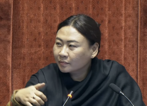 BJP Rajya Sabha MP Phangnon Konyak presideing over the House during 2024 Winter Session.