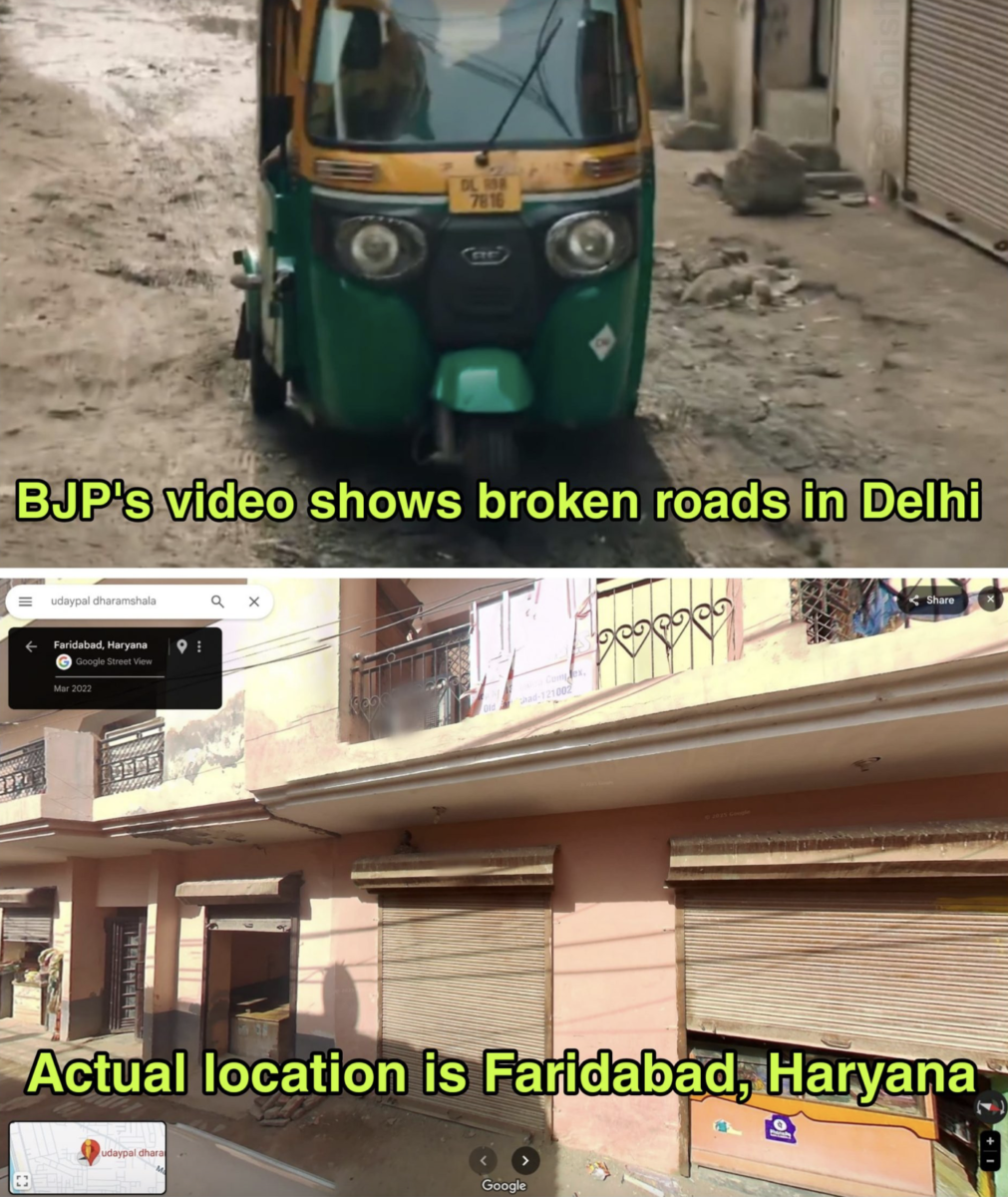 Delhi assembly polls: In campaign video, BJP posts images of bad roads in Haryana.