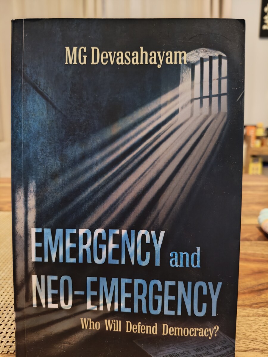 Cover of 'Emergency and Neo-Emergency: Who Will Defend Democracy?' by MG Devashayam
