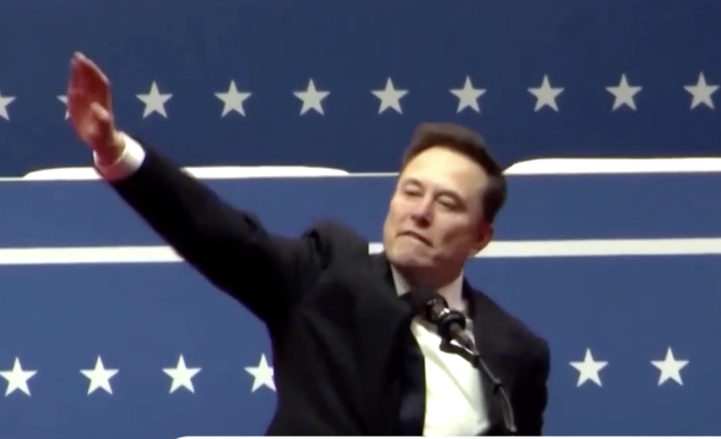 Elon Musk at US President Donald Trump's inauguration where he made the controversial hand gesture.