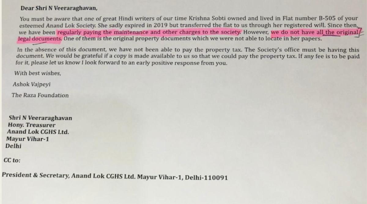 Raza Foundation's letter of August 2023.