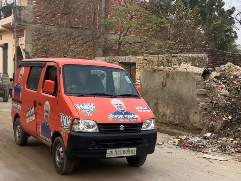 A BJP campaign van in Delhi's Rangpuri.