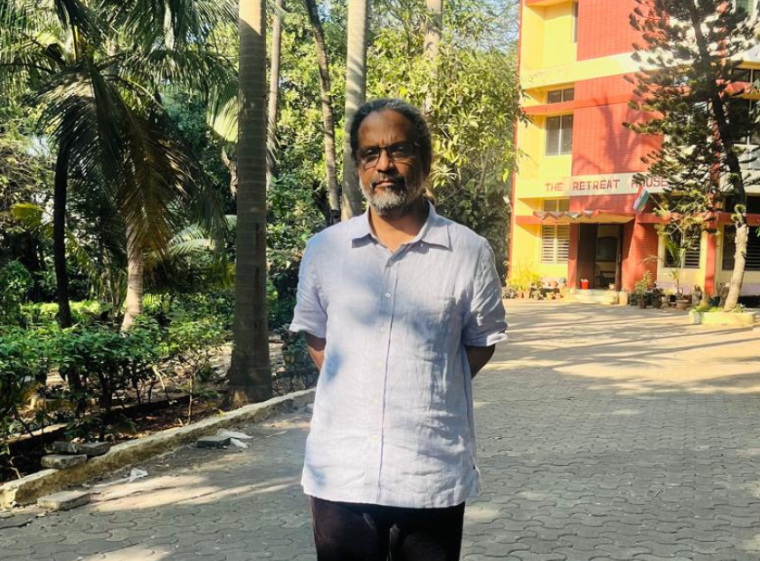 Rona Wilson at a community shelter in Mumbai.