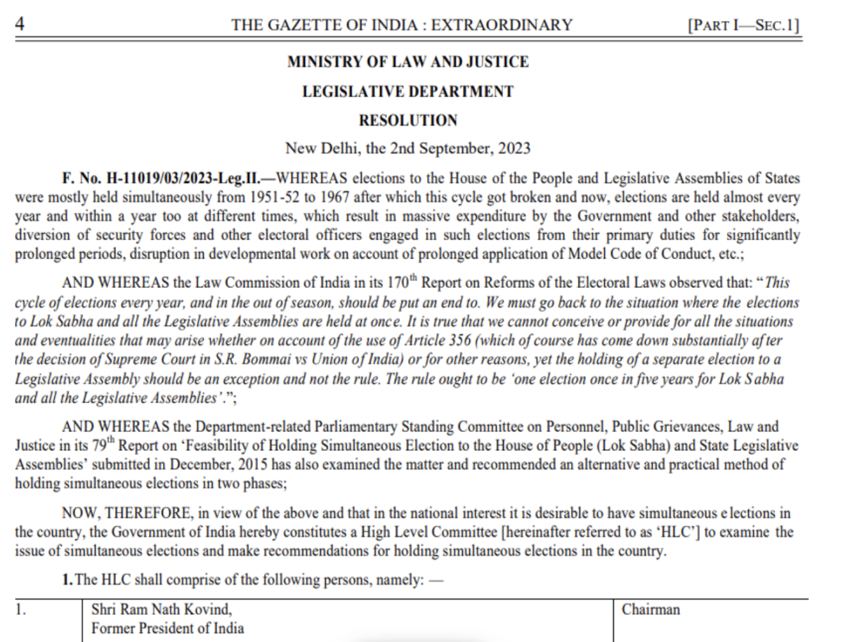 The Law Commission of India in its 170th Report on Reforms of the Electoral Laws
