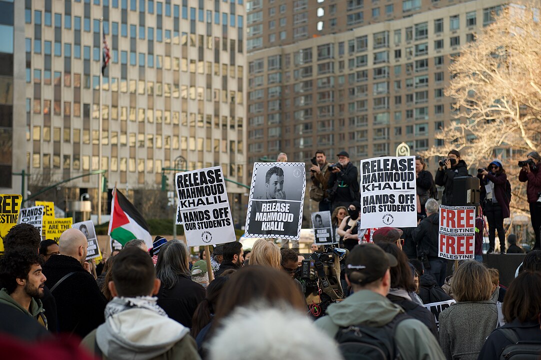 Protest organised in support of Mahmoud Khalil.