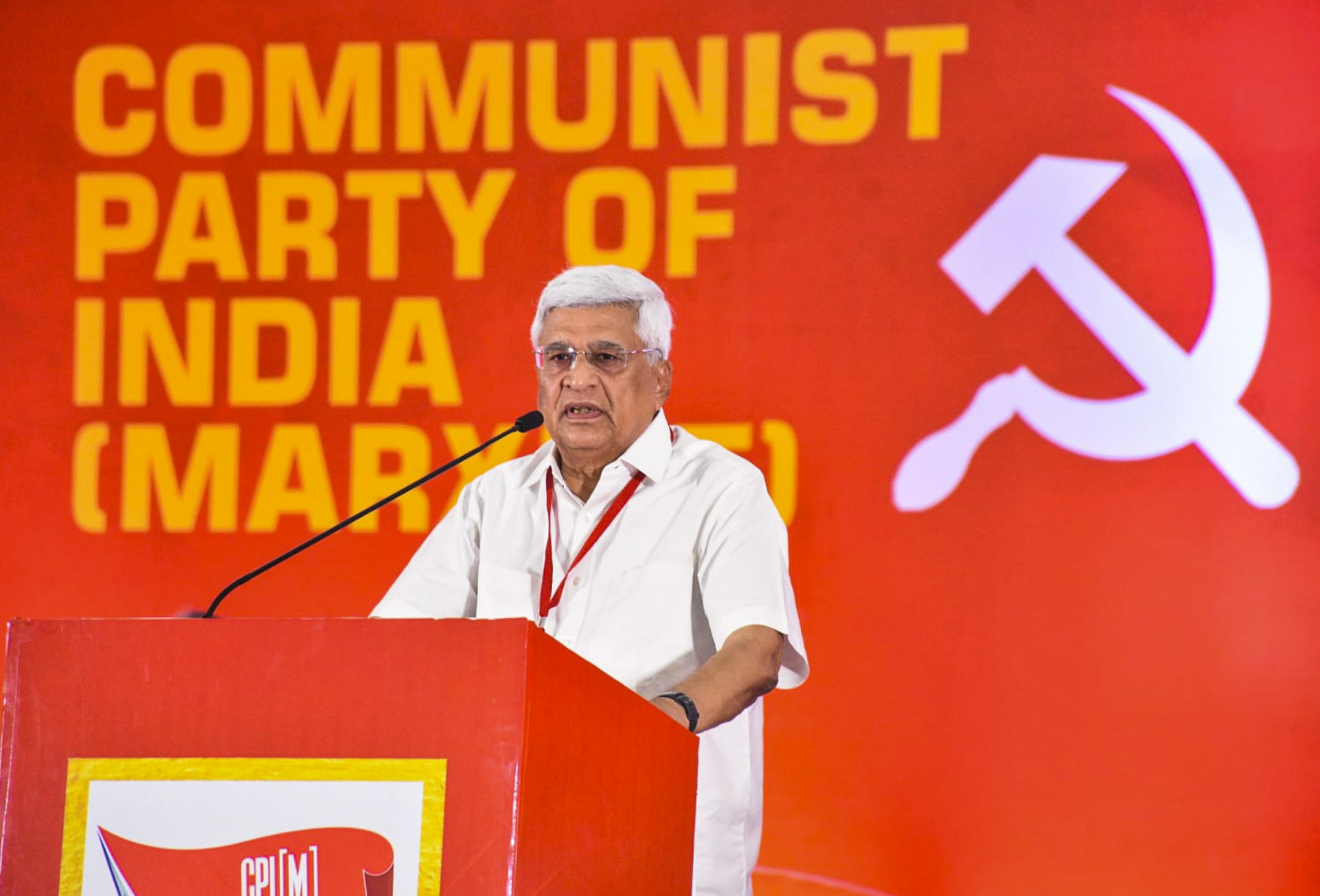 Madurai: CPI-M interim coordinator Prakash Karat speaks during the 24th party congress, in Madurai, Tamil Nadu, Wednesday, April 2, 2025.