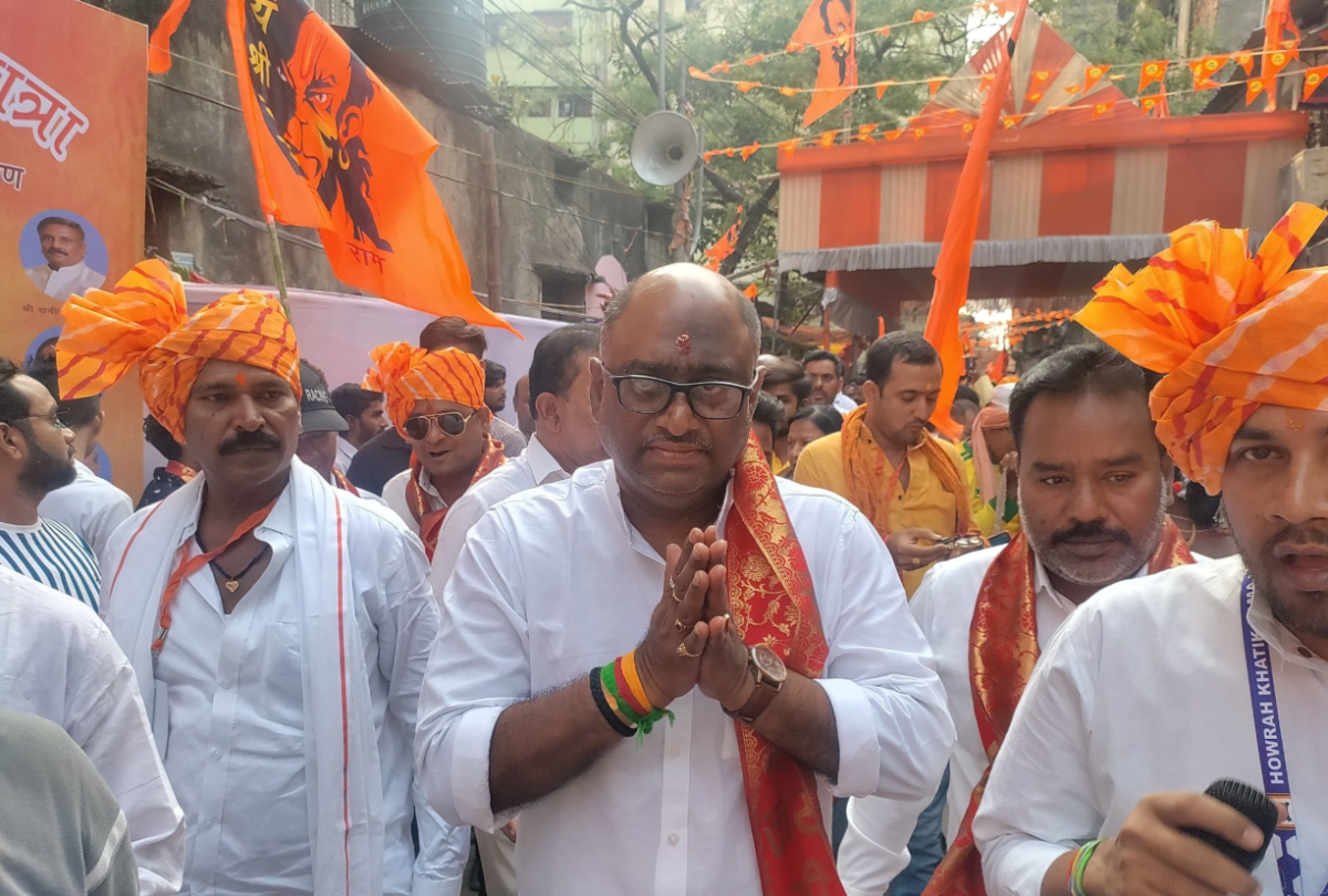 Gautam Chowdhury in a Ram Navami procession.