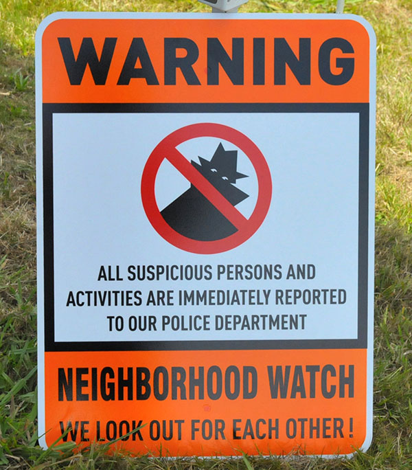 Neighborhood Watch programs enlist residents to monitor and report on outsiders, reflecting the potentially volatile dynamics Patrick Bergemann studies.