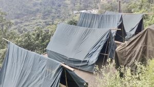 The administration has set up some tents in Kalaban but in the absence of water, electricity, cooking gas and utensils, no one has moved into them. (Photo: Nazim Ali Manhas)