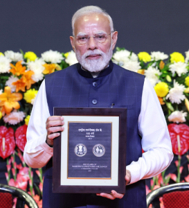 On Wednesday (October 1, 2025), Prime Minister Narendra Modi released a special postage stamp and a 100 rupee commemorative coin to commemorate the centenary of the RSS. (Photo: PIB)