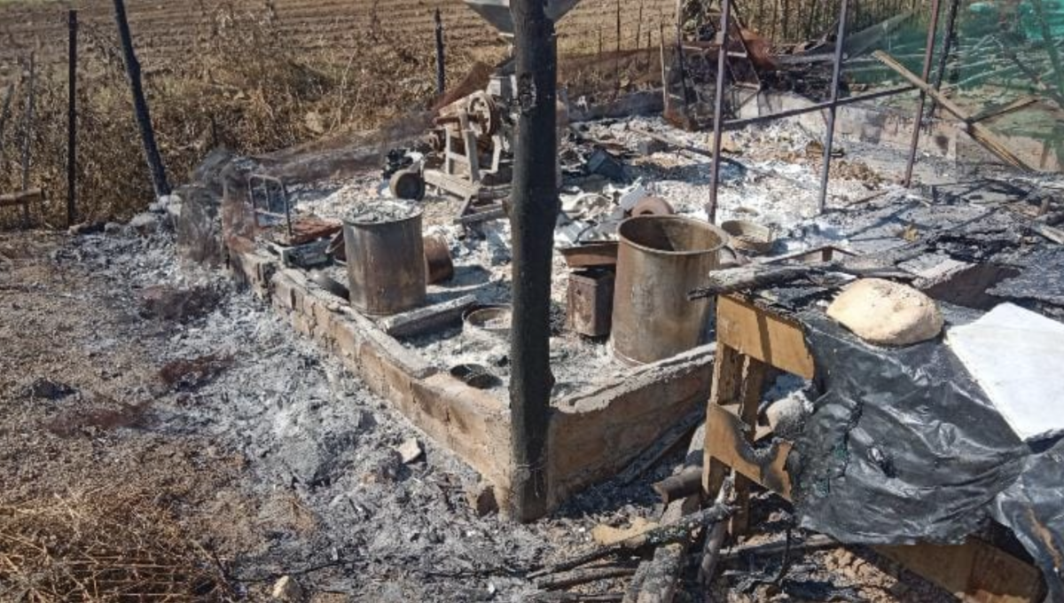 The burnt community kitchen at the HOWL campus in Manjira Tola. Photo: The Wire