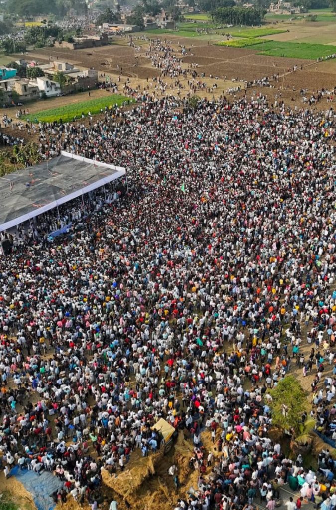 The gathering at Beldanga for the foundation-stone laying of the Babri Masjid in Bengal. Photo: Joydeep Sarkar.