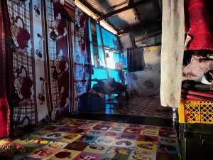 Caption: Inside a shelter housing dozens of families at the Bethel refugee camp in Mizoram (Photo: Kimi Colney / Myanmar Now)