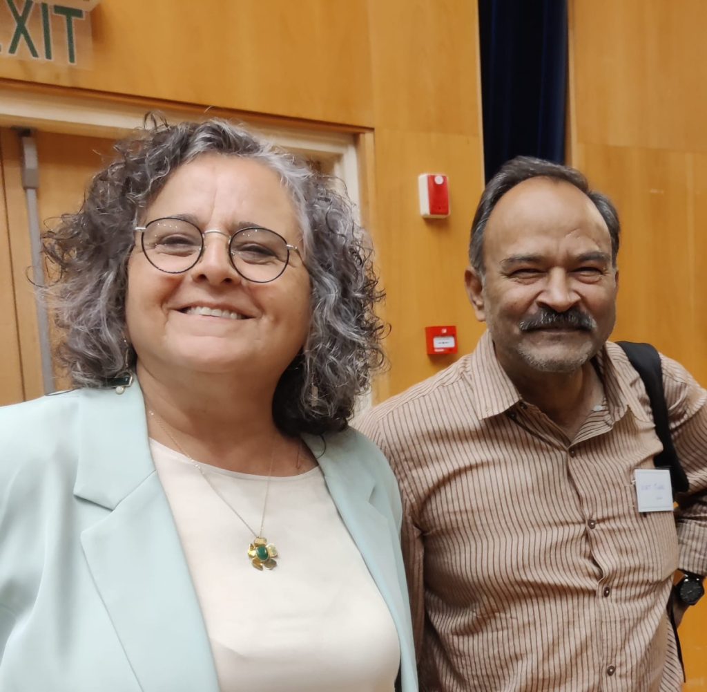 Aida Touma-Suleiman with the author, Vineet Tiwari.