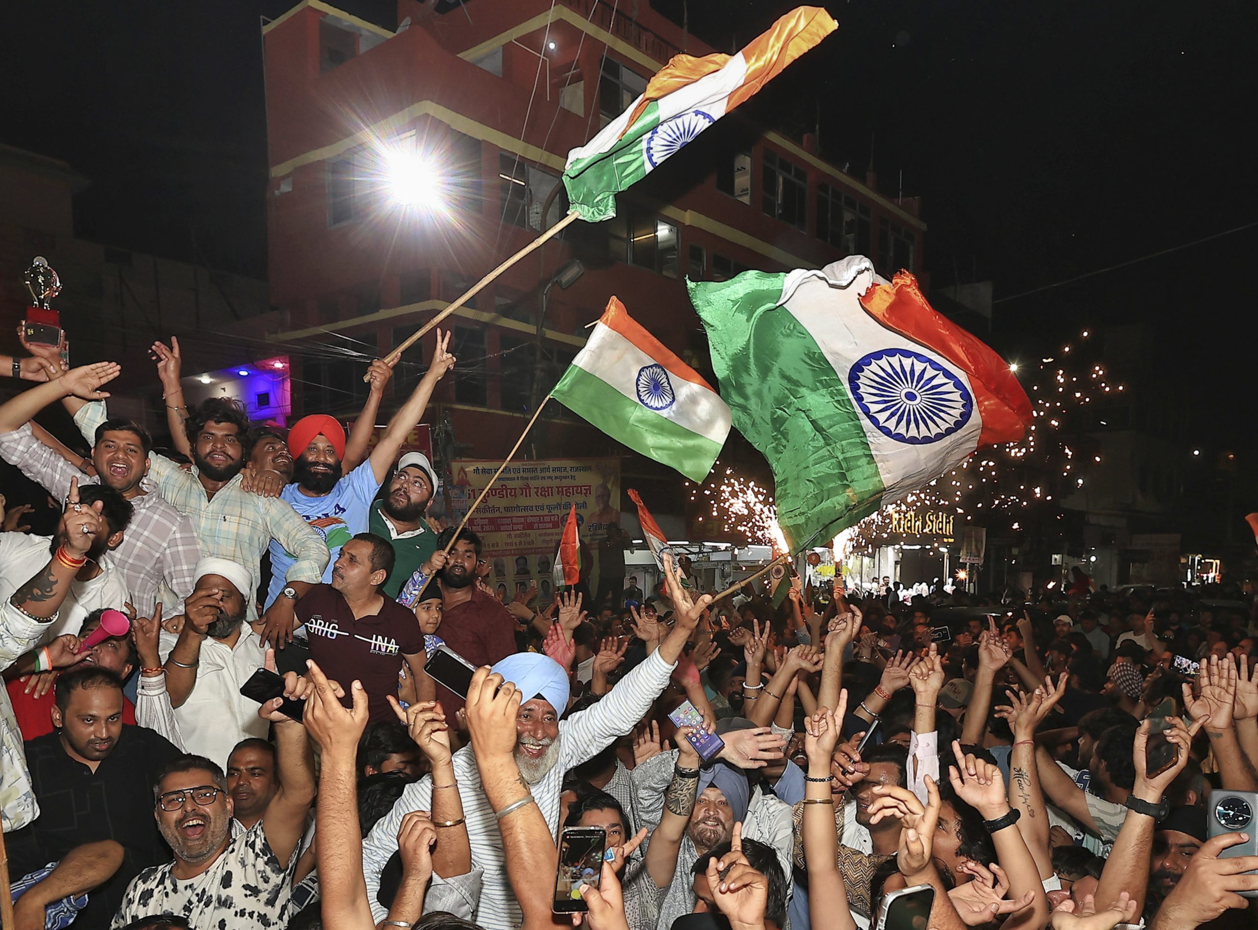 World Cup cricket win celebrations in Jaipur. 