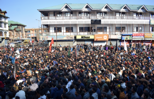 Protests in J&K over killing of Iranian Supreme Leader Ayatollah Ali Khamenei in a US-Israel strike. Photo: Jehangir Ali