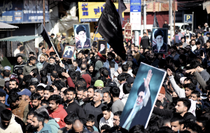Protests in J&K over killing of Iranian Supreme Leader Ayatollah Ali Khamenei in a US-Israel strike. Photo: Jehangir Ali