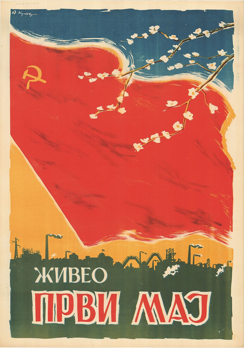Yugoslav poster May Day forever 1950