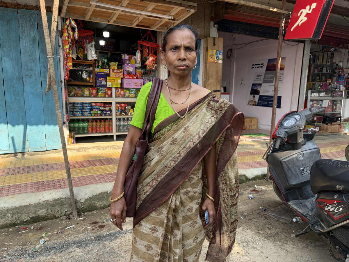 A BJP worker in Ramkrishna Nagar.