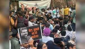 in photos   ‘tumse na ho payega’  at jantar mantar  cjp demands minister pradhan s resignation